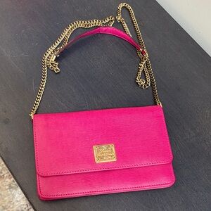Ralph Lauren crossover Pink Leather Chain Shoulder Bag